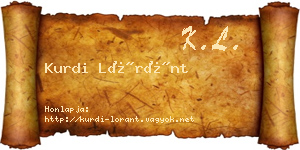 Kurdi Lóránt névjegykártya